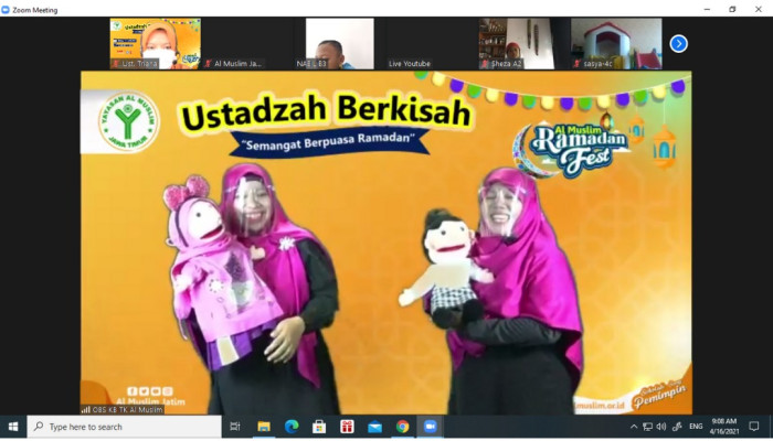 Kb-Tk Al Muslim Sidoarjo, Tanamkan Kebiasaan Puasa Dan Tadarus Melalui Ustadzah Berkisah