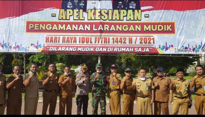 Forkopimda Sidoarjo Hadiri Apel Kesiapan Pengamanan Larangan Mudik