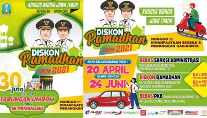 Program Diskon Ramadhan, Pajak Kendaraan Di Jatim Dapat Potongan 15 Persen