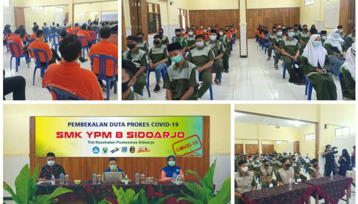 Pelatihan Dan Pelantikan Duta Prokes Covid-19, Smk Ypm 8 Sidoarjo Siap Belajar Tatap Muka