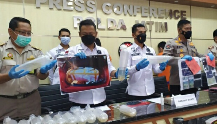 Polda Jatim Rilis Penggagalan Penyelundupan Benur