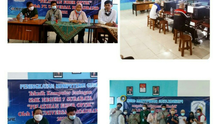 Guru Tkj Smk Negeri 7 Surabaya Dibekali Pelatihan Fiber Optik Pt Universal Broadband