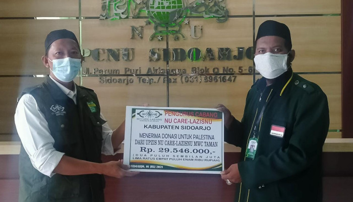 Mwc Nu Taman Salurkan Donasi Palestina Sebesar Rp 29.546.000 Melalui Pc Lazisnu Sidoarjo