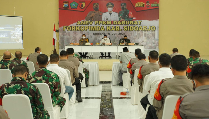 Forkopimda Sidoarjo Lakukan Anev Ppkm Darurat