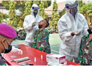 Satgas Marinir Pam Ambalat Xxvii Di Tes Swab Antigen