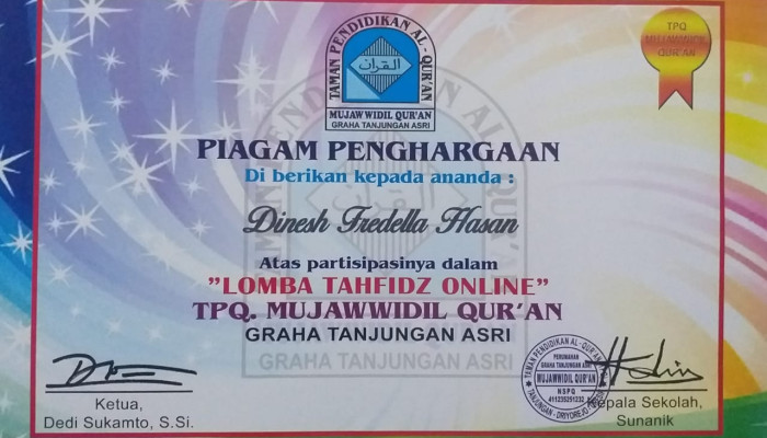 Taman Pendidikan Al Qur’An (Tpq) Mujawwidil Qur’An Gresik