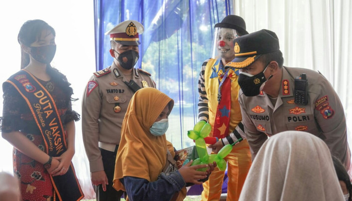 Polantas Sidoarjo Jadi Orang Tua Asuh Anak Yatim Piatu Terdampak Covid-19