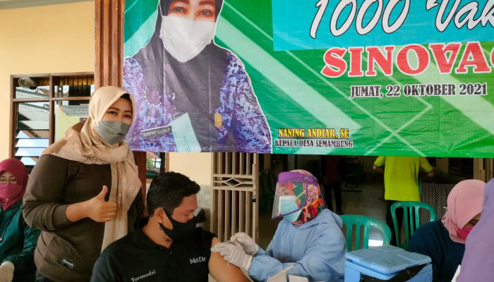 Gebyar 1000 Vaksin, Pemdes Semambung Wonoayu Dukung Percepatan Vaksinasi Di Sidoarjo