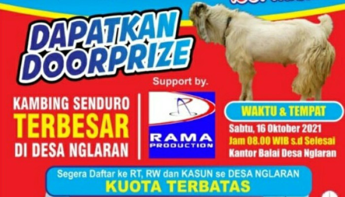 Pemdes Nglaran Siapkan Doorprize Kambing Senduro, Terima Kasih Rama Production