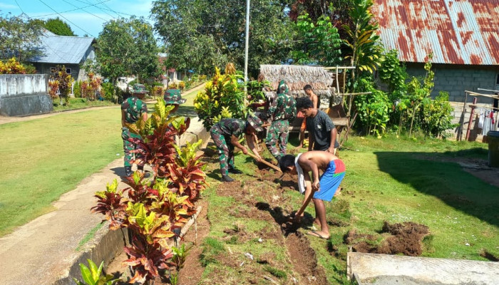 Pos 2 Loloda Satgas Pamrahwan Yonif Raider Khusus 732/Banau Bantu Monitoring, Pembangunan Aliran Air Bersih Desa Laba Kecil