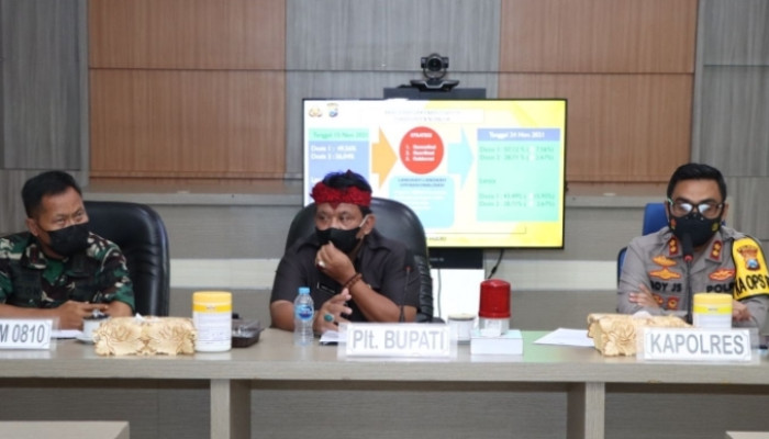 Antisipasi Lonjakan Covid-19 Di Nataru, Plt Bupati Nganjuk Berkoordinasi Lintas Sektoral