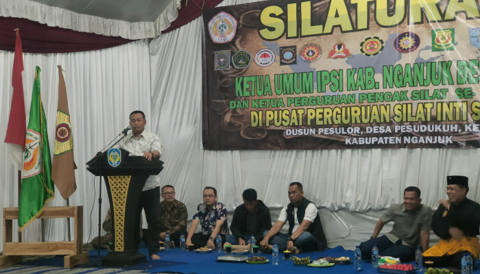 Polres Nganjuk Hadiri Silaturahmi Pengurus Ipsi Kabupaten Nganjuk Bersama Pengurus Dan Ketua Perguruan Pencak Silat 