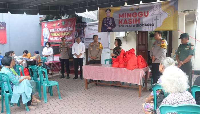 Minggu Kasih, Kapolresta Sidoarjo Gayeng Dengan Jemaat Gpib