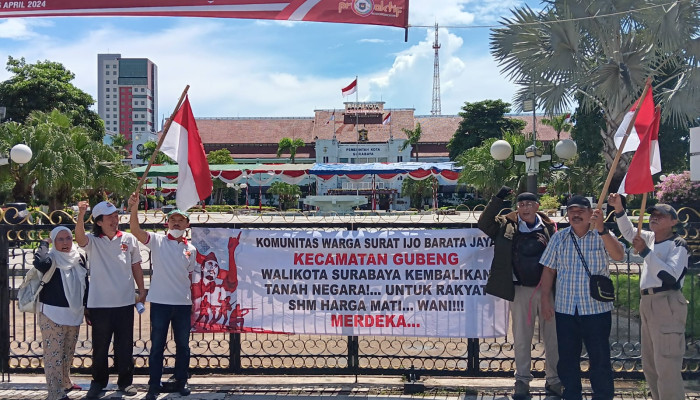Tuntut Ganti Rugi Pajak Dan Bphtb, Warga Pemegang Surat Ijo Kembali Unjuk Rasa Di Balai Kota Surabaya 