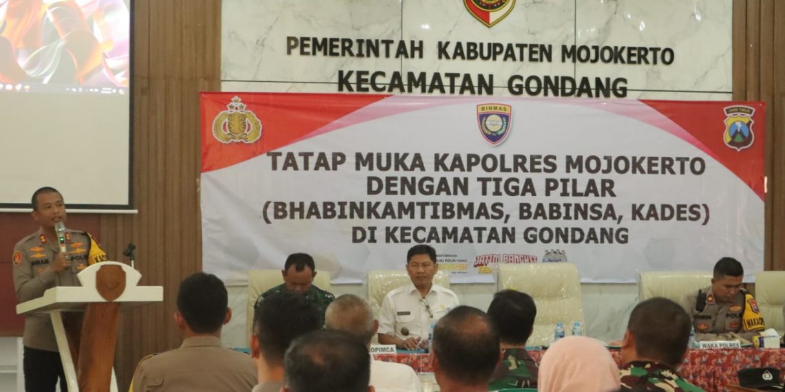 Cegah Korupsi Dana Desa, Kapolres Mojokerto Kumpulkan 3 Pilar Kecamatan Gondang