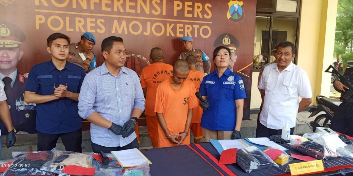 Tersangka Perkosaan dan Persetubuhan Diringkus Satreskrim Polres Mojokerto 