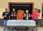Satreskrim Polres Pasuruan Berhasil Sita Ratusan Botol Miras Beralkohol Tanpa Izin Saat Operasi Cipta Kondisi