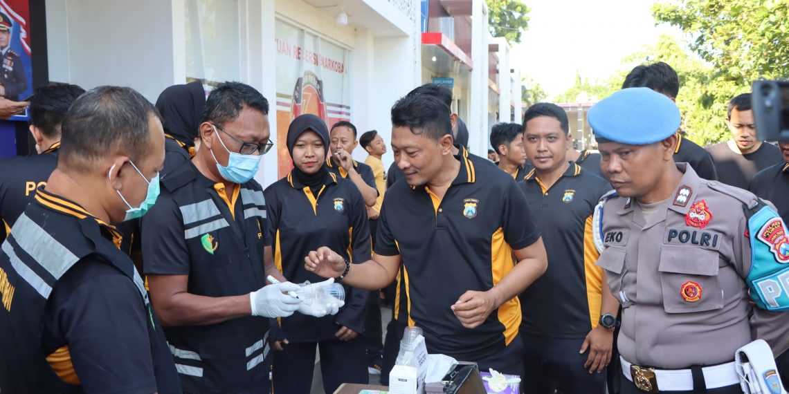 Polres Tuban Gelar Test Urine, Antisipasi Penyalahgunaan Narkoba