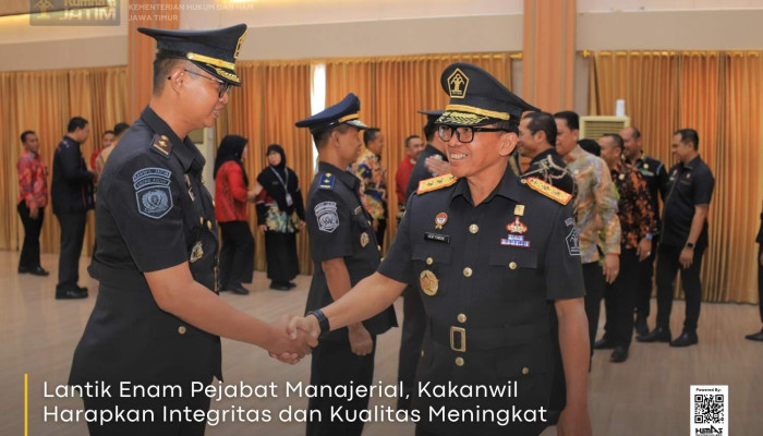 Pesan Kakanwil Jatim Kepada 6 Pejabat Upt Pemasyarakatan Usai Dilantik