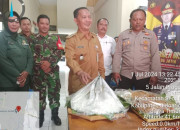 Camat Sedati Abu Dardak Beserta Jajaran Dan Koramil Sedati Datangi Polsek Sedati Di Ultah Bhayangkara Ke-78