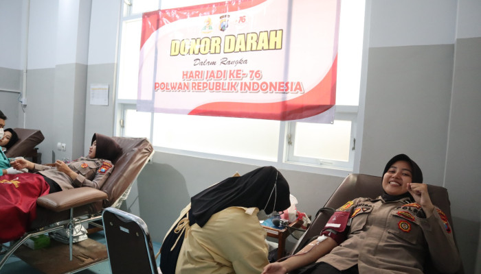 Sambut Hari Jadi Polwan Ke-76, Srikandi Bhayangkara Polres Mojokerto Gelar Donor Darah
