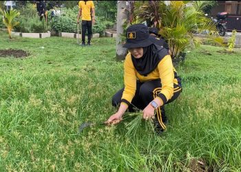 Dukung Ketahanan Pangan, Polsek Sedati Siapkan Pekarangan Pangan Bergizi di Swan Regency Buncitan
