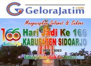 Segenap Pimpinan, Staf Dan Jurnalis Gelorajatim Mengucapkan Selamat Dan Sukses Hari Jadi Ke -166 Kabupaten Sidoarjo