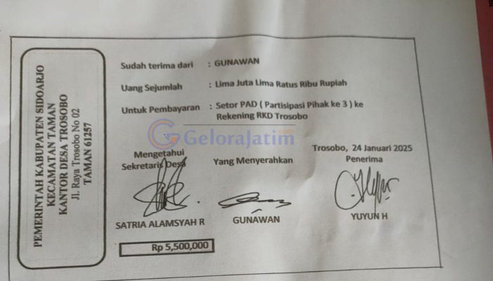 Terkait Pungli Mengatasnamakan Lembaga Diduga Fiktif, Kasun Dan Sekdes Trosobo Saling Tuding