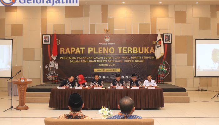 Polisi Siagakan Puluhan Personel, Pleno Penetapan Pemenang Pilkada 2024 Di Ngawi Kondusif