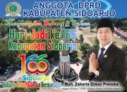 Muh. Zakaria Dimas Pratama Anggota Dprd Sidoarjo Mengucapkan Selamat Dan Sukses Hari Jadi Ke – 166 Kabupaten Sidoarjo