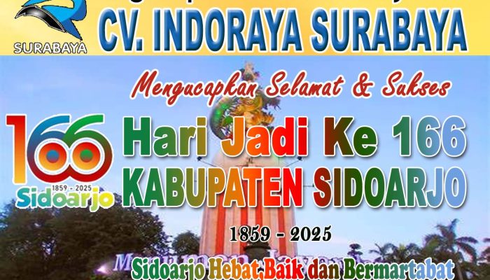 Cv Indoraya Surabaya Mengucapkan Selamat Dan Sukses Hari Jadi Ke – 166 Kabupaten Sidoarjo
