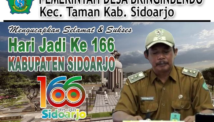 Kepala Desa Bringinbendo Taman Mengucapkan Selamat Dan Sukses Hari Jadi Ke -166 Kabupaten Sidoarjo