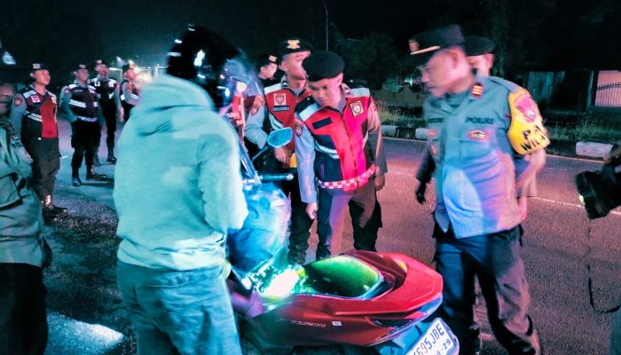 Polres Nganjuk Gelar Patroli Sreg, Antisipasi Balap Liar Dan Kejahatan Jalanan