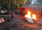 Polsek Tarik Gerebek Arena Sabung Ayam Di Desa Kedinding, Amankan Barang Bukti Dan Bakar Arena Judi