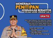 Polsek Taman Sediakan Layanan Penitipan Kendaraan Gratis Bagi Pemudik Lebaran