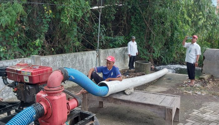 Separuh Wilayah Desa Terendam Air, Pemdes Bringinbendo Taman Tambah Satu Pompa Air Untuk Mempercepat Penanggulangan Banjir
