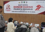 Sambut Hari Bhayangkara Ke-79, Polresta Sidoarjo Gelar Donor Darah Untuk Kemanusiaan