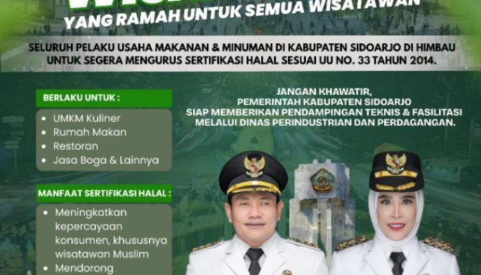 Bupati Subandi Terbitkan Se Sertifikasi Halal Untuk Mendukung Destinasi Wisata Halal Di Sidoarjo