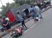 Pemotor Tewas Usai Terlibat Kecelakaan Dengan Bus Dan Trailer Di Raya Bringinbendo Taman