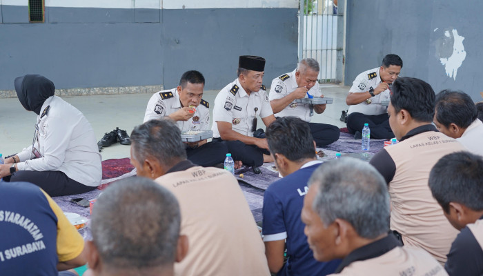 Ciptakan Iklim Pembinaan Kondusif, Petugas Dan Wbp Lapas Porong Makan Bersama