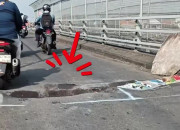 Lubang Dalam Di Overpass Tanggulangin Picu Kekhawatiran Pengguna Jalan
