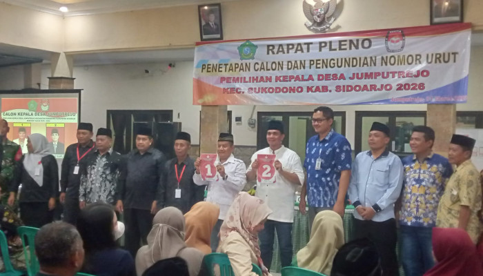Pengundian Nomor Urut Dan Penerapan Calon Kepala Desa Jumputrejo Sukodono