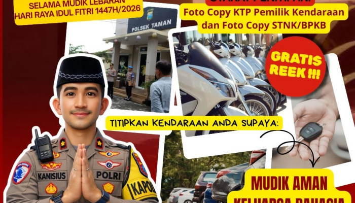 Mudik Lebaran Lebih Tenang, Polsek Taman Sediakan Layanan Penitipan Kendaraan Gratis