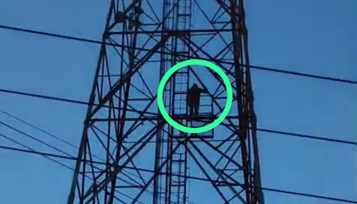 Pria Misterius Panjat Tower Di Sedati Sidoarjo, Picu Kemacetan Dan Kepanikan Warga