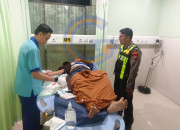 Tabrakan Di Jalan Raya Bringinbendo, Pemotor Alami Cedera Otak Ringan