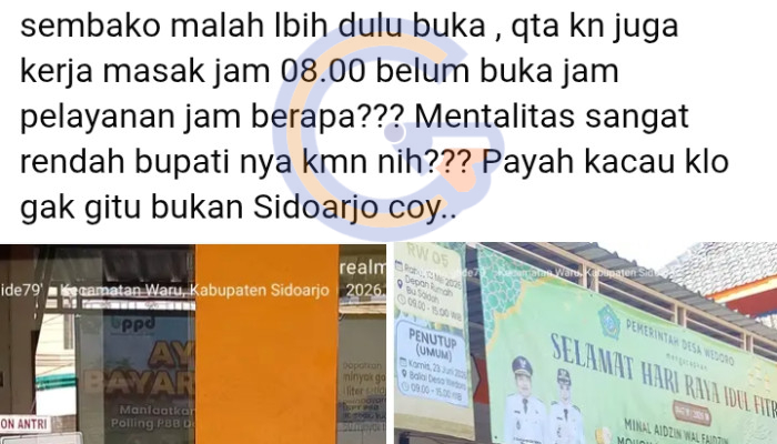 Viral Di Facebook, Warga Keluhkan Pelayanan Balai Desa Wedoro Waru Sidoarjo