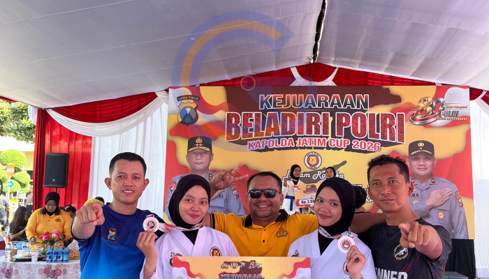 Tim Beladiri Polres Ngawi Raih Dua Medali Pada Kejuaraan Beladiri Polri Kapolda Jatim Cup 2026