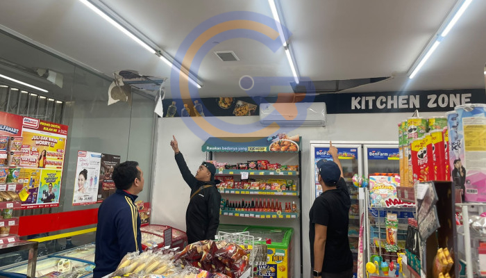 Pencuri Bobol Plafon Alfamart Di Waru, Uang Kasir Dan Puluhan Bungkus Rokok Raib