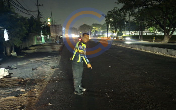 Kecelakaan Di Depan Pt Trias Sentosa Krian, Pengendara Honda Blade Alami Patah Tulang Rahang Dan Hidung