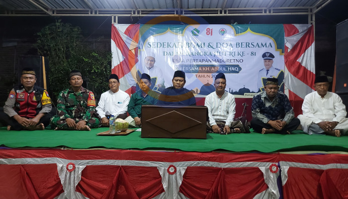 Sambut Hut Ri Ke-81, Pemdes Pertapan Maduretno Gelar Doa Bersama Dan Sedekah Bumi